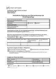 Erklärung zum Elterneinkommen bei Kindertagespflege - Hattingen