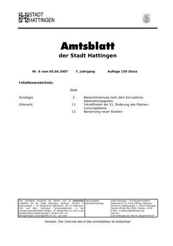 Amtsblatt - Hattingen