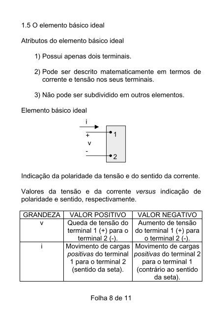 Capítulo 1 – Variáveis Elétricas - IME