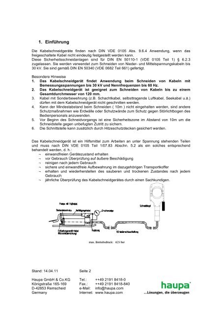 Bedienungsanleitung Hydraulische ... - Haupa