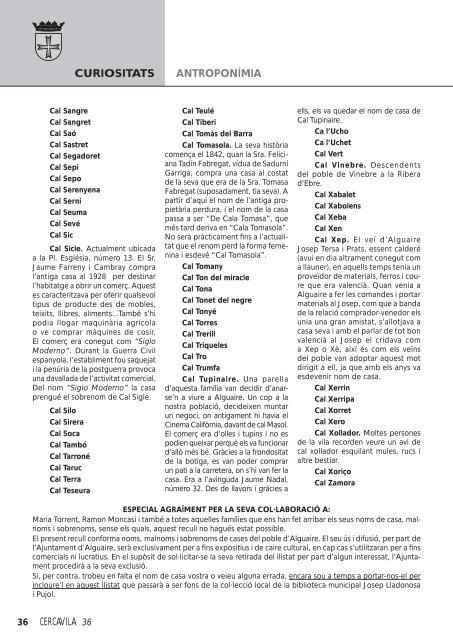 BUTLLETÍ INFORMATIU LOCAL - Núm. 36 - Ajuntament d'Alguaire