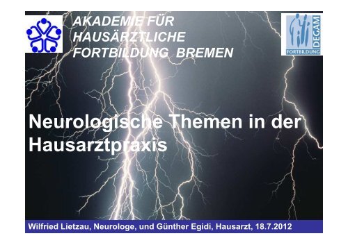 Neurologisches in der Hausarztpraxis - Hausärzteverband Bremen eV