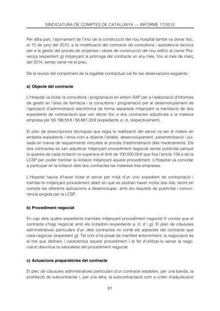 Informe 17/2012 - Sindicatura de Comptes