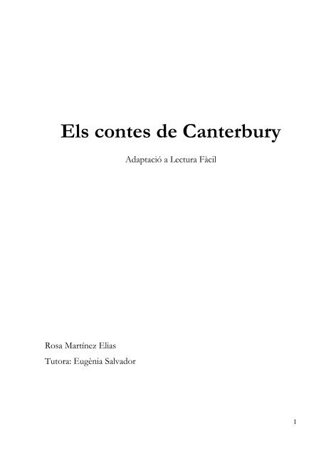 contes de Canterbury - Associació Lectura Fàcil