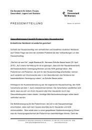 PRESSEMITTEILUNG - Hausärzteverband Bremen eV