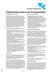 Patienteninformation zum TK-Hausarzttarif - Hausärzteverband ...