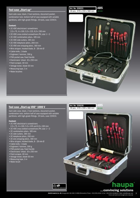 Tool case offer  2013 - Haupa