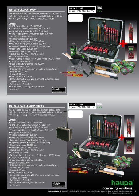 Tool case offer  2013 - Haupa