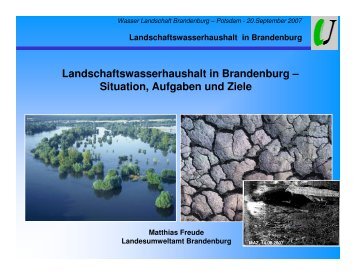 Landschaftswasserhaushalt in Brandenburg ... - Haus der Natur