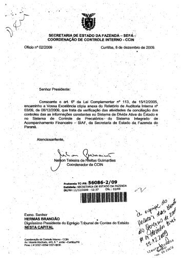 Relatório de Auditoria Interna nº 03/09 - Estado do Paraná