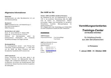 Vermittlungsorientiertes Trainings-Center - AAW