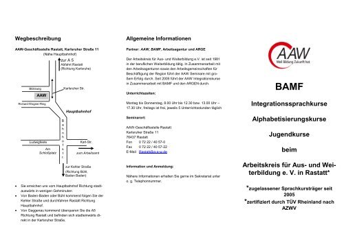 BAMF Integrationssprachkurse Alphabetisierungskurse - AAW