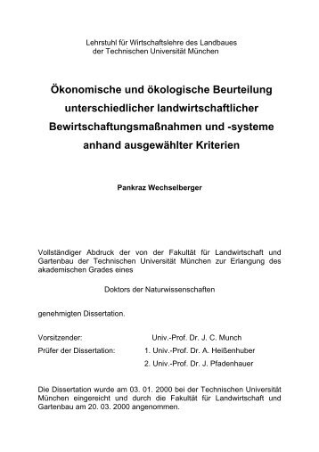 Lehrstuhl für Wirtschaftslehre des Landbaues - Haus im Moos