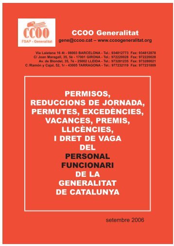 Permisos personal funcionari - CCOO - Gestió de Serveis Sanitaris