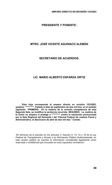 AMPARO DIRECTO EN REVISIÓN 221/2001 - SCJN