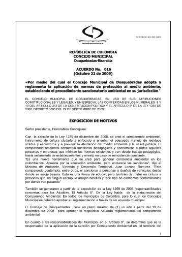 ACUERDO No. 016.pdf - Alcaldía de Dosquebradas