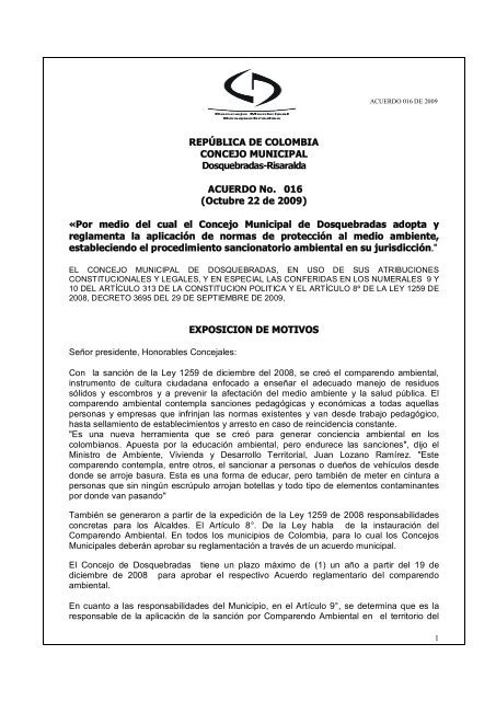 ACUERDO No. 016.pdf - Alcaldía de Dosquebradas