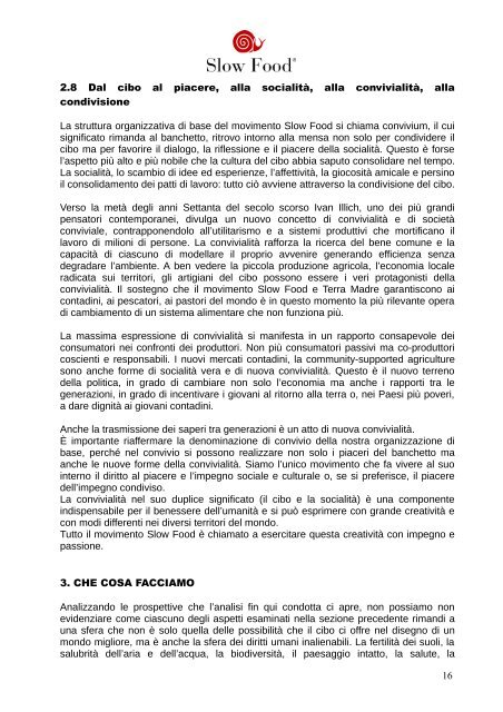 La centralità del cibo - Documento programmatico 2012 ... - Slow Food