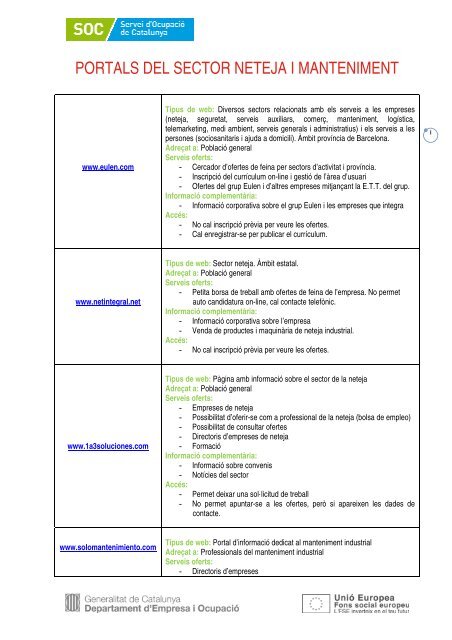 PORTALS DE RECERCA DE FEINA INTERSECTORIALS