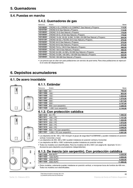 Descargar la Tarifa Completa 2013 - Baxi