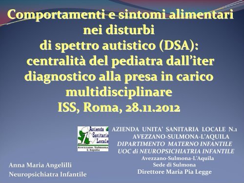 Dr.ssa Anna Maria Angelilli, ASL Abruzzo 1