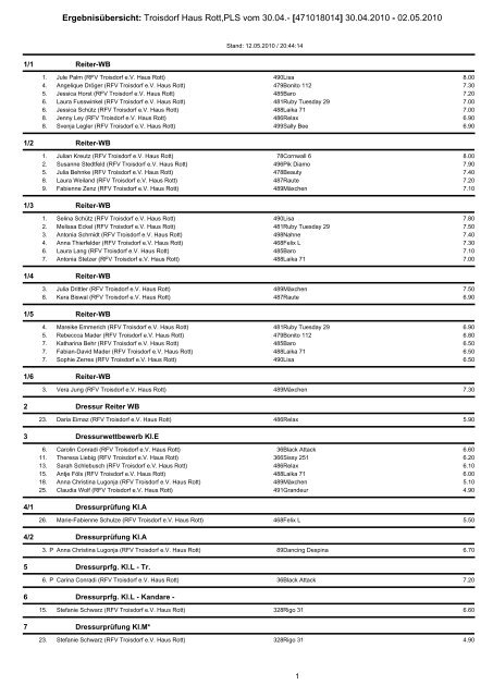 Ergebnisübersicht: Troisdorf Haus Rott,PLS vom 30.04 ...