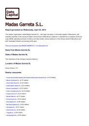 Madas Garreta SL, Spain - Dato Capital