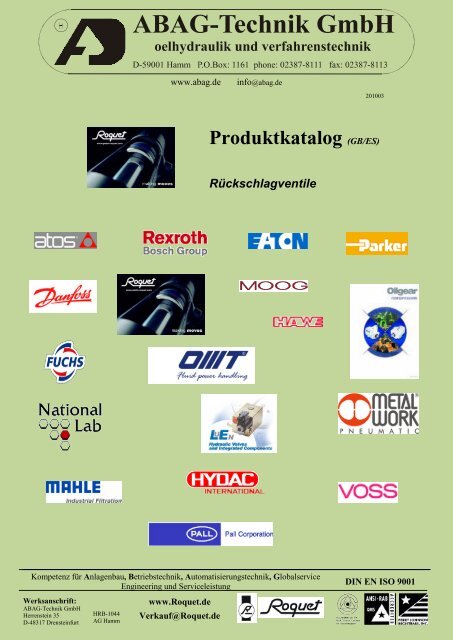 Produktkatalog (GB/ES) - Abag-Technik Gmbh