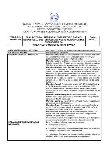 PROYECTO BAILADORES.pdf - Facultad Ciencias Forestales y ...