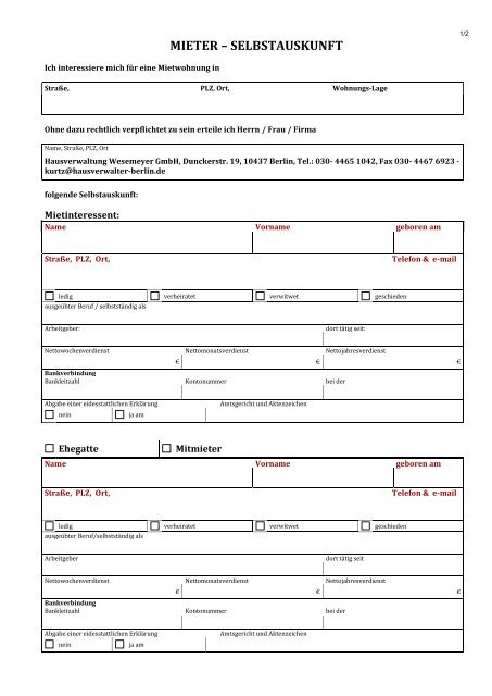 Made By Counterpoint Magazine Selbstauskunft Mieter