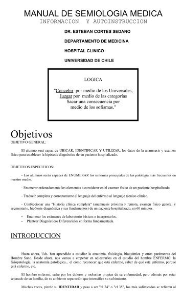 MANUAL DE SEMIOLOGIA MEDICA - Facultad de Medicina