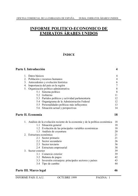 Informe Politico Economico De Emiratos Arabes Camara Zaragoza