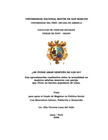 UNIVERSIDAD NACIONAL MAYOR DE SAN MARCOS ... - Cybertesis