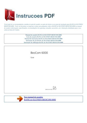 beocom 6000 - INSTRUCOES PDF