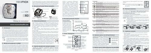 Manual de instrucţiuni - Rossmax