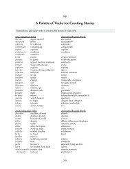 A Palette of Verbs for Creating Stories