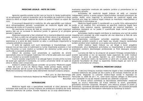 MEDICINĂ LEGALĂ - NOTE DE CURS Apreciez ... - Cursuri Medicina