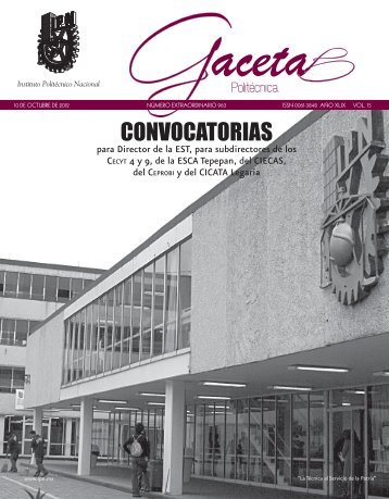 Convocatoria - ESCA Tepepan - Instituto Politécnico Nacional