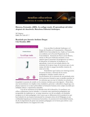 La esfinge muda. El aprendizaje del dolor - Education Review