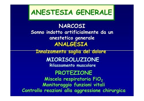 ANESTESIA GENERALE - Infermieristica Rimini