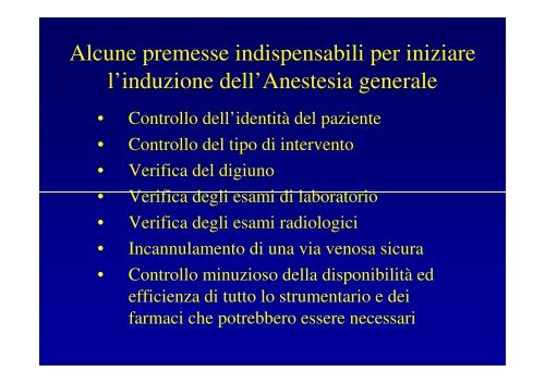 ANESTESIA GENERALE - Infermieristica Rimini