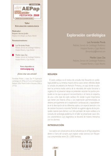 Exploración cardiológica - Asociación Española de Pediatría de ...