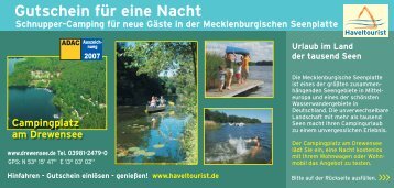 Gutschein für eine Nacht - Haveltourist