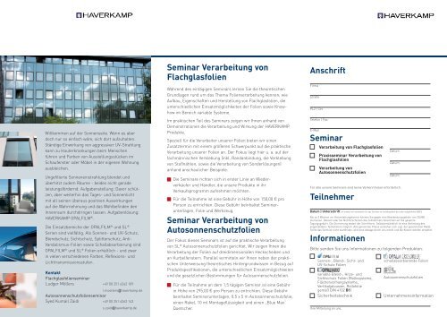 Seminaranmeldung - HAVERKAMP GmbH