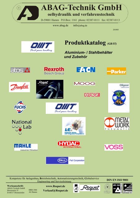 Produktkatalog (GB/IT) - ABAG-Technik GmbH