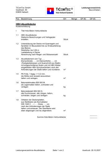 LV HBV-Akustikdecke - Hbv-systeme.de