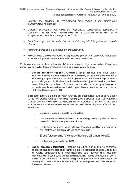 informe de sostenibilitat ambiental preliminar - Departament de ...