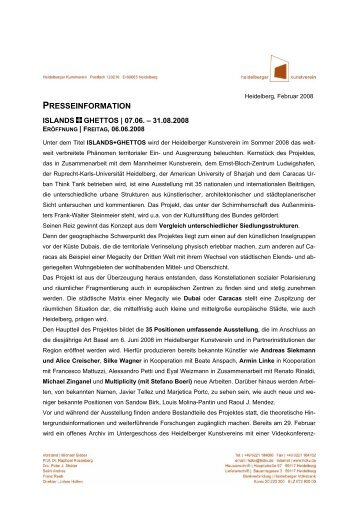 ISLANDS+GHETTOS allgemein pdf - Heidelberger Kunstverein