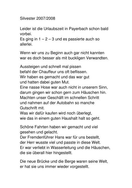 Gedicht von Frau Josefine Jansen aus Gangelt zur - HD Reisen