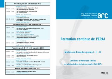 Formation continue de l'ERAJ - HE-Arc